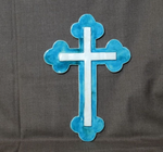 Krzyż ceramiczny turkusowy