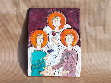 Ikona ceramiczna Trzech Aniołów
