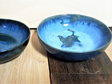 Ceramiczna miska ze świecznikiem blue