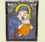 Ikona ceramiczna Matki Boskiej z Dzieciątkiem  g/p 19