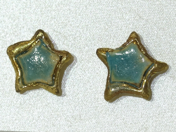 Kolczyki ceramiczne, złocone  nr p/25