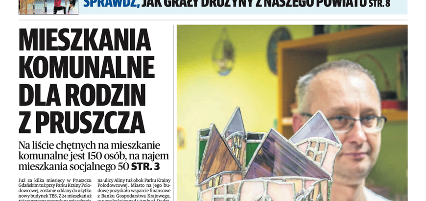 Rękodzieło WTZ na pierwszej stronie "Echa Pruszcza Gdańskiego"
