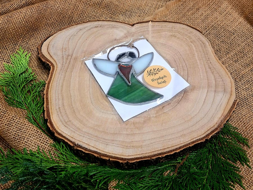 Zawieszka witrażowa "anioł" / Nr artykułu: W-20/10/25/Ł