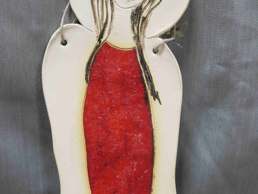 Anioł ceramiczny czerwony 1313