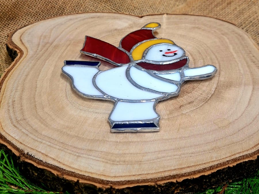 Zawieszka witrażowa "bałwanek" / Nr artykułu: W-3/10/25/Ł