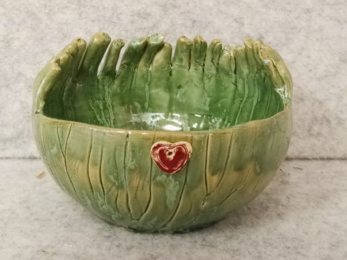 Miska ceramiczna zielona