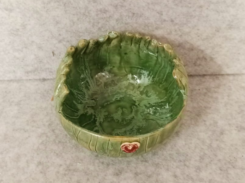 Miska ceramiczna zielona